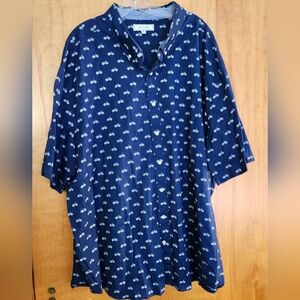 Men's Blue Bicycle Print Shirt